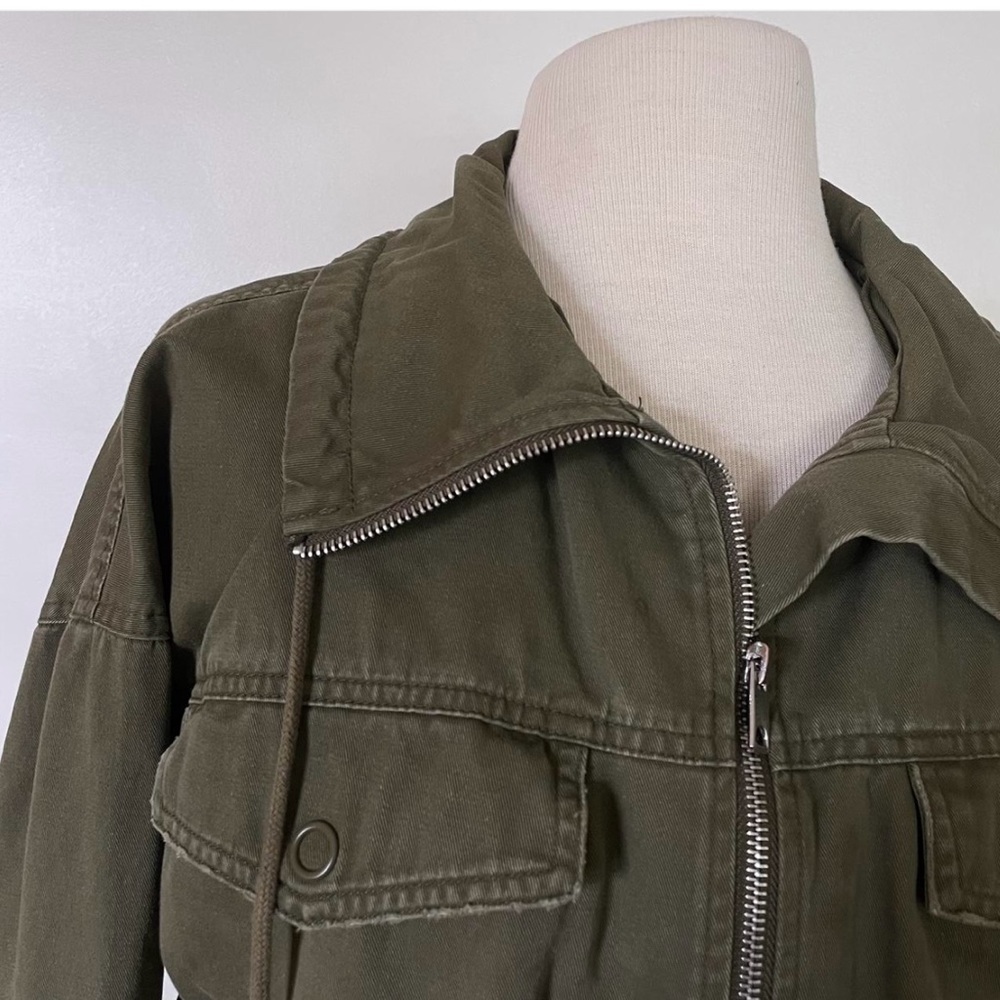 Zara Basic Army Green Zip Front Jacket - image 4